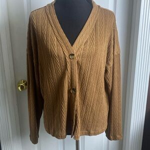 Maurices Carmel Color V-Neck Button Front Cardigan sz XL NWT